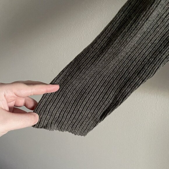 Eileen Fisher Woman Gray Sheer Ribbed Knit Tie Front Cardigan Sweater Size 1X - Picture 7 of 16